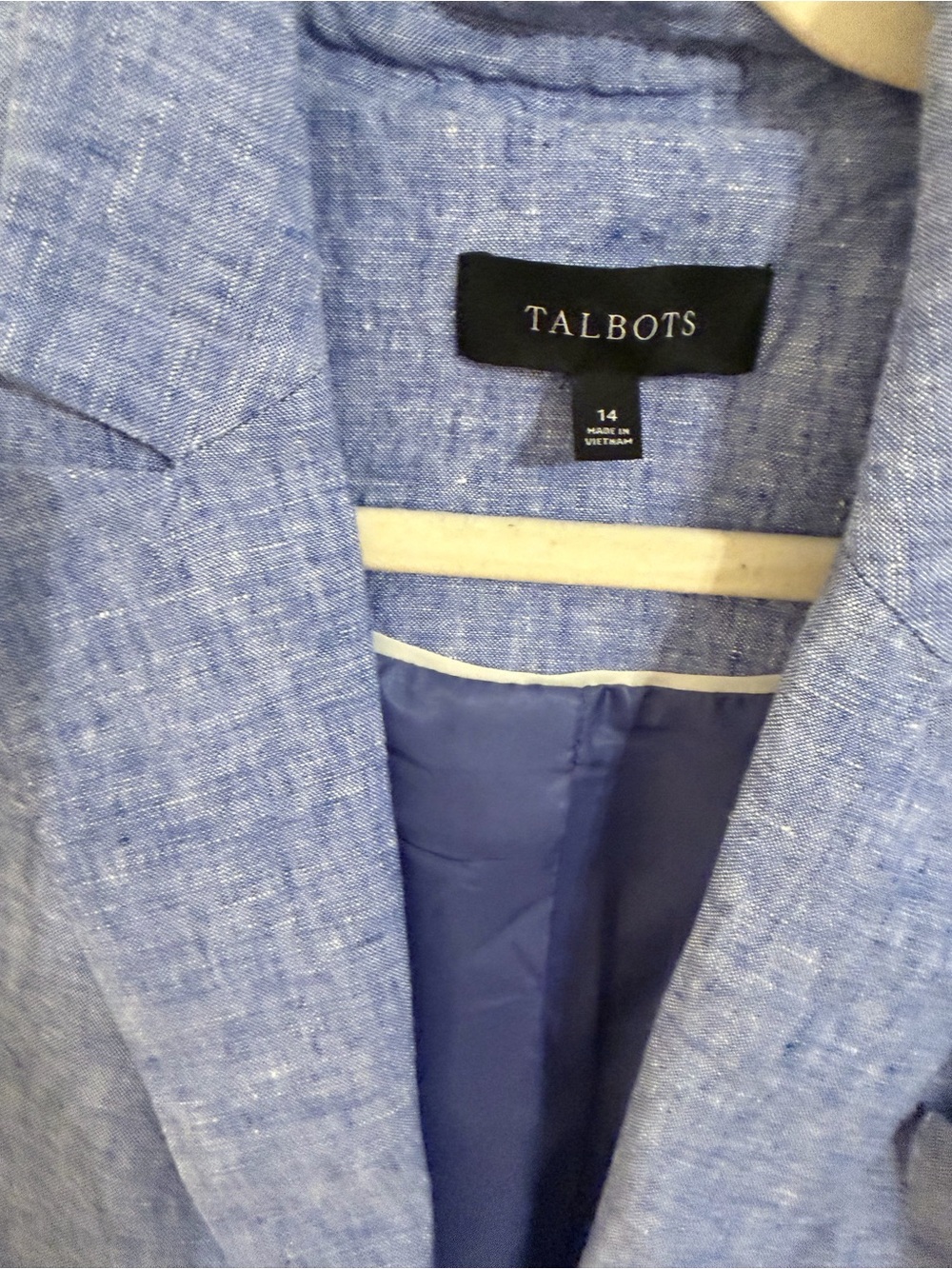 Talbots Light Blue Linen-Blend Notch Lapel Blazer - Picture 2 of 11